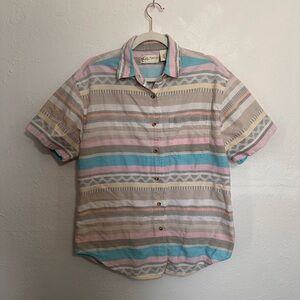 Kiko Vintage Women's Multicolor Striped Button Down Shirt